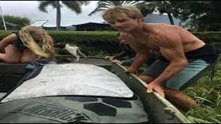 BREAKING Big Wave Surfing famous surfer Laird Hamilton Rescues Families Hawaii Flooding April 2018