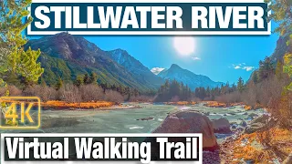 Stillwater River Trail Virtual Walk Return -  Virtual Walking Trails for Treadmill - Montana 4K Hike