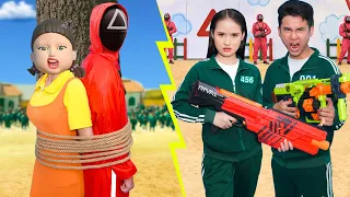 El JUEGO DEL CALAMAR En La Vida Real 2022  Guerrero de NERF En Juego De Calamares 2 Por T STUDIO ES