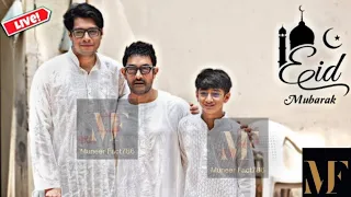 Aamir Khan with Son Junaid Khan and Azad Rao Khan Celebrating EID-UL-Fitr2024