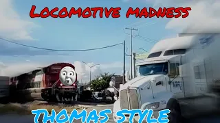 4 different train crashes but with Thomas soundtrack