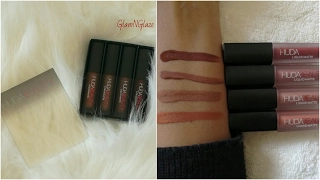 HUDA BEAUTY Liquid Matte Lipsticks,Minis |The Brown Edition | Swatches