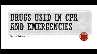 Crash trolley drugs/Emergency Medicines/Drugs used in CPR