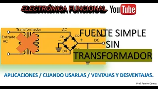 FUENTE DE ALIMENTACIÓN SIN TRANSFORMADOR: Aplicaciones, ventajas y desventajas.