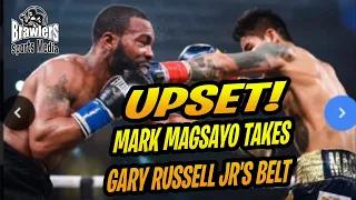 BREAKING NEWS ROBBERY MARK MAGSAYO UPSETS MR GARY RUSSELL JR FOR WBC FEATHRWT BELT! REMATCH? #shorts