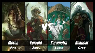 Meren VS Korvold VS Karametra VS Nekusar FFA EDH Commander Gameplay Video!