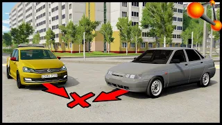 ТАКСИСТ Вылетел НА КРАСНЫЙ! ДТП На Перекрестке! - BeamNg Drive