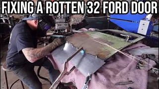 Repairing The Rotten Driver’s Door On The 1932 Ford Schroll 5 Window Coupe!!!!!