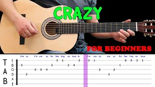 CRAZY | Easy guitar melody lesson for beginners (with tabs) - Patsy Cline