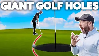 Playing golf to giant holes!