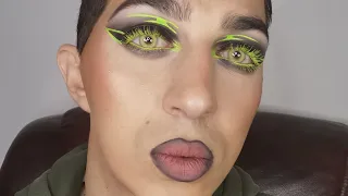 tuto makeup neon green