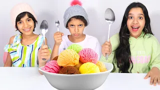 تحدي ملعقة الكبيرة ضد المتوسطة ضد الصغيرة !!! Big VS Small Spoon Food Challenge