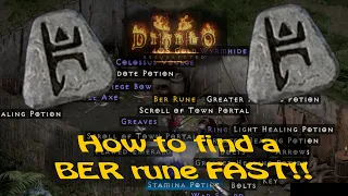 How to find a Ber rune FAST! 500 Runs in Lower Kurast