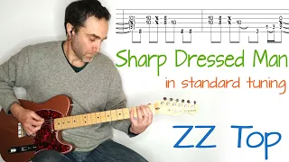 ZZ Top - Sharp Dressed Man - standard tuning - guitar lesson / tutorial / cover with tab