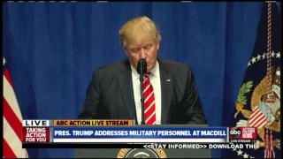 President Trump delivers address at MacDill AFB