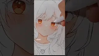 drawing fanart anime girl || watercolor painting || step by step visit my channel#animedrawing