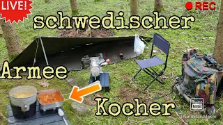 schwedischer Armee Kocher 🍗🍽und Zeltbahn🏞🏕 als Notshelter