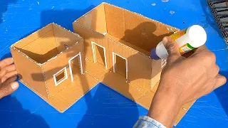 how to make cardboard house  / gatte ka ghar kaise bnaye