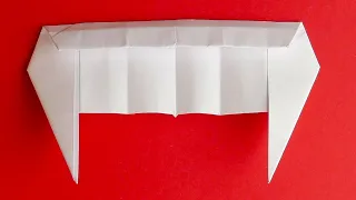 Halloween Origami Vampire Teeth [Halloween paper craft]