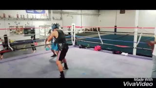 Eddie Sanchez sparring at the Lemoore Boxing Club 5-13-16