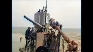 Dutch Submarines, Part-1: Submarines on exercise in 1928 in colour!  [HD enhanced and AI colorized]