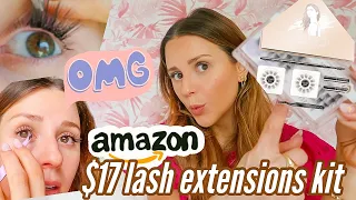 DIY LASH EXTENSIONS AMAZON KIT tutorial | Demo & review