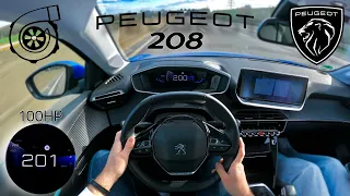 Peugeot 208 1.2 101HP Allure TOP SPEED POV Test Drive, 100-200, Acceleration on Autobahn 🏎️