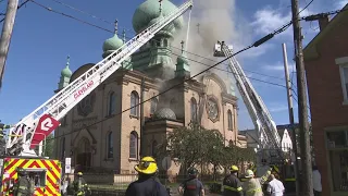 WATCH: Crews battling fire at historic St. Theodosius Orthodox Cathedral in Cleveland