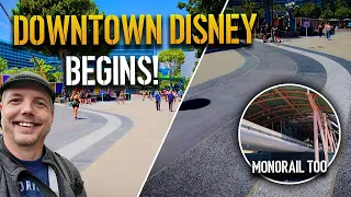 Visible Downtown Disney progress begins + Monorail and Tiana | Disneyland Construction 07-24-2023