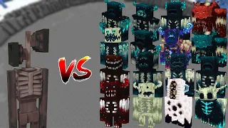 Siren Head vs ALL Warden battle in Minecraft All Warden vs Siren Head