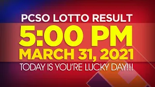 Lotto Result Today 5PM March 31 2021  SWERTRES Result Today