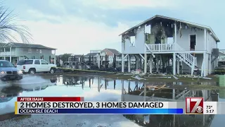 2 homes destroyed, 3 homes damaged in fires on Ocean Isle Beach