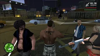 GTA SAN ANDREAS - CJ gets armed homies who attack the police and start a war with the military army