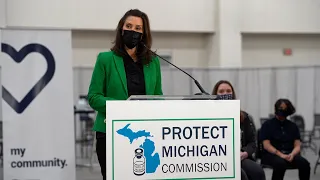 Gov. Gretchen Whitmer receives COVID-19 vaccine with GRPS students