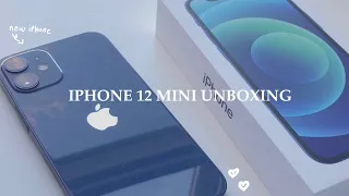 🍎 IPhone 12 mini ( blue ) unboxing | aesthetic 💙