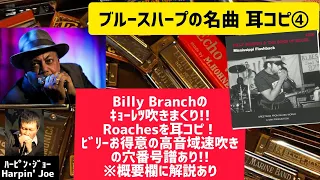 ブルースハープ 名曲 耳コピ ④ Billy Branch - Roaches ﾋﾞﾘｰお得意の高音域速吹きの番号譜あり!! 概要欄に曲解説あり