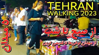 Five old and famous square of Tehran - Iran Walking Tour from Morning to the Night 4k