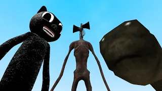 NEW CARTOON CAT VS HIGHWAY WORM VS SIREN HEAD!! Garry's Mod [Cartoon Cat Trevor Henderson] Gameplay