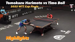 Tomokazu Harimoto 張本智和 vs Timo Boll | 2022 WTT Cup Finals (Ms-QF) [New Angle] HD Highlights