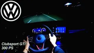 2022 VOLKSWAGEN Golf 8 2.0 TSI GTI Clubsport 300 PS TOPSPEED NIGHT POV DRIVE AUTOBAHN A7 (60 FPS)