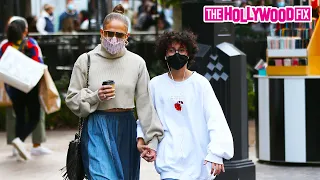 Jennifer Lopez Bonds With Her Daughter Emme While Out Shopping Together At American Rag In L.A.