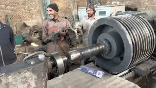 How we made Adjustments to Bearing Size of flour Mill Huge Pulley