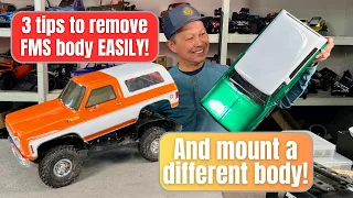 3 tips how to remove your FMS FCX10 body - and how to mount a different body