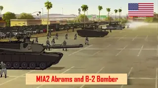 US M1A2 Abrams and B-2 Bomber VS Alien Ball (Anime)