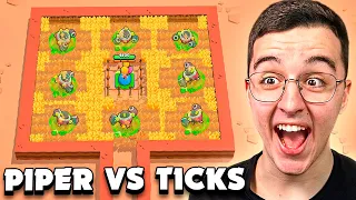 PIPER vs TICKS 🤣🧨!! (MINIJUEGOS #1 🔥) - Brawl Stars