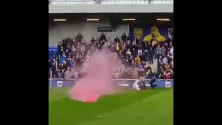 MK Dons fans yesterday away at AFC Wimbledon