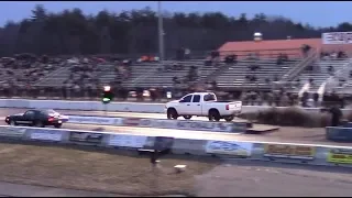 Dodge Turbo Diesel vs 70s Camaro - Close 12 Second 1/4 Mile Drag Race