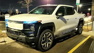 Silverado EV New Electric Vehicle Truck Spotted Outside Charging Manufacturers Plate Missing Panels