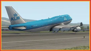 Boeing 747 Emergency Landing without Landing Gears | X-Plane 11