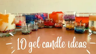 10 GEL WAX CANDLE MAKING IDEAS | HOW TO MAKE JELLY CANDLE | GEL CANDLE | DIWALI CANDLES